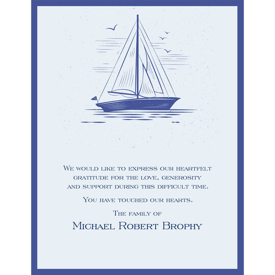 Peaceful Sailboat Flat Sympathy Cards